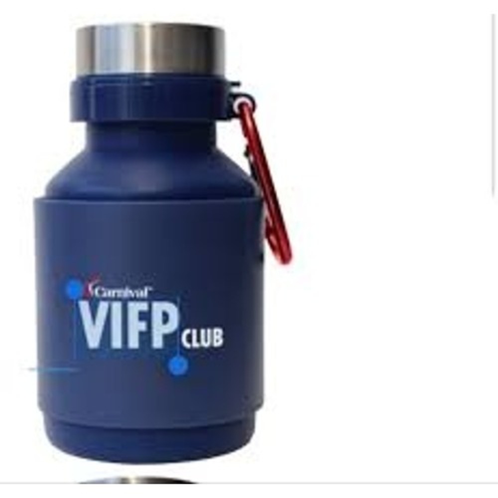 Carnival‎ Cruise Water Bottle VIFP Collapsable Club Set of 2 Expandable Blue New